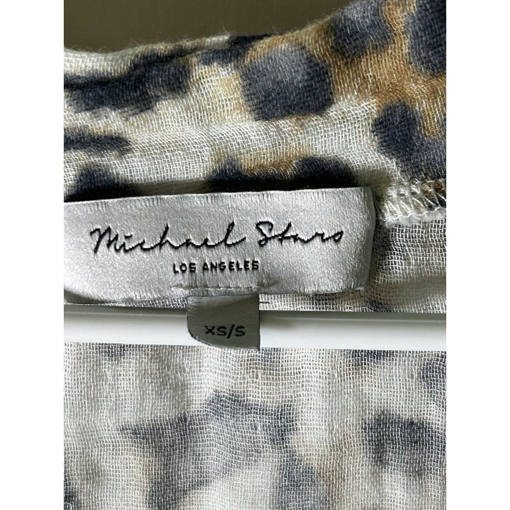 Michael Stars SM Journey Kaftan Cover Up Midi Dress Gauzy Leopard NEW!! - Picture 4 of 5